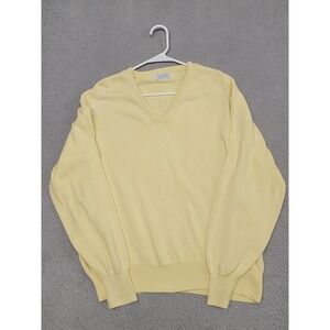 Brooks Brothers Sweater Mens Extra Large Yellow Sea Island Cotton Pullover USA